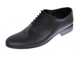 Pantofi barbati eleganti din piele naturala matritata cu siret STD120TXN
